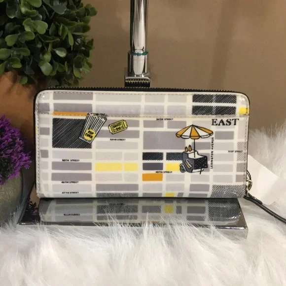 Kate Spade City Map Wallet in White and Yellow - Picture 3 of 12